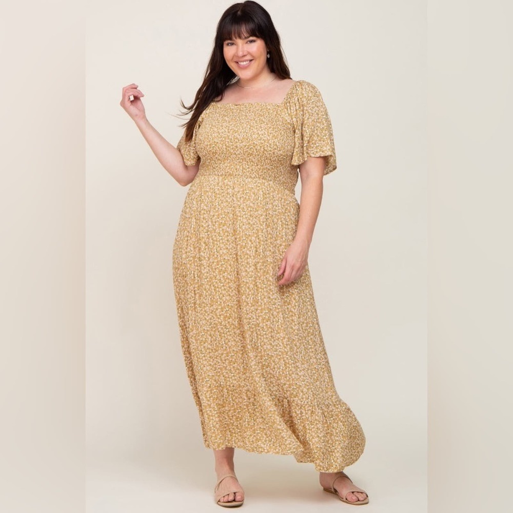 Polagram Yellow Floral Maxi Dress